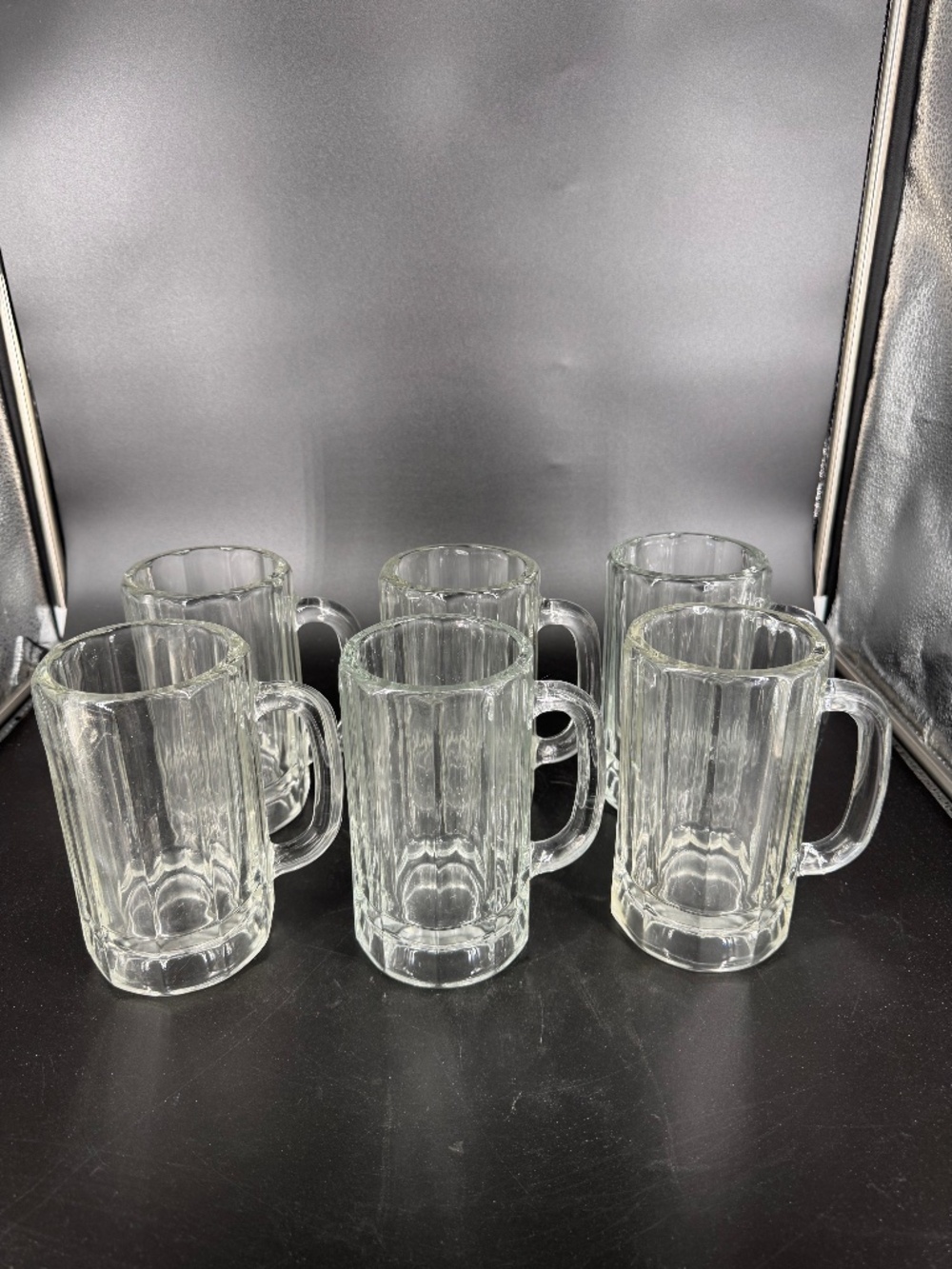 Vintage Libbey 16 oz Heavy Glass 10 Panel Beer Mug